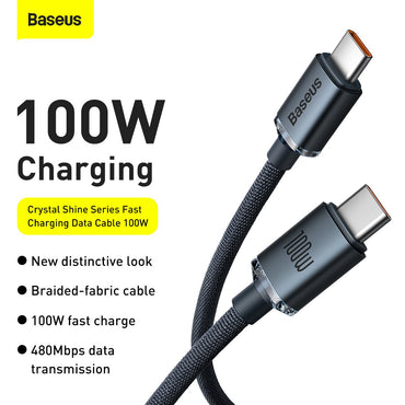 Baseus Crystal Shine Series Fast Charging Data Cable Type-C to Type-C 100W 1.2m