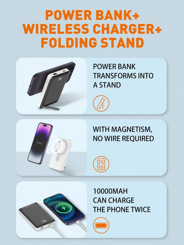 LDNIO PQ17 10000mAh Power bank External 15W magnetic wireless charging power bank with LED Display