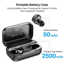 TOZO T12 Pro Wireless Bluetooth Earbuds with 4 Mics Noise Cancelling & 160 Hours Playtime