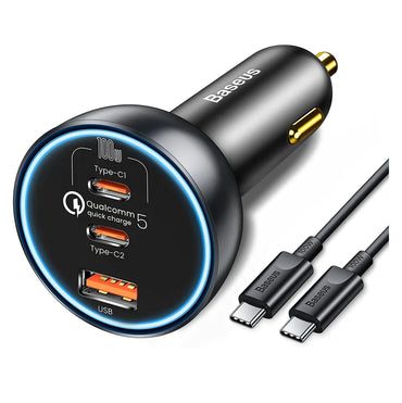 Baseus Quick Charge™ 5 Technology Multi-Port Fast Charge Car Charger C+C+U 160W