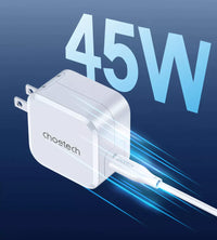 Choetech USB-C PD 45W GaN Type-C Wall Charger with PPS for Samsung Super Fast Charging