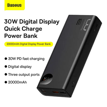 Baseus Adaman 30W Metal Digital Display Fast charge Power Bank 20000mAh