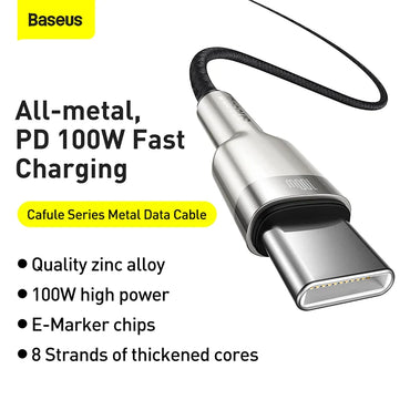 Baseus Cafule Metal Data Cable Type-C to Type-C 100W (2M)