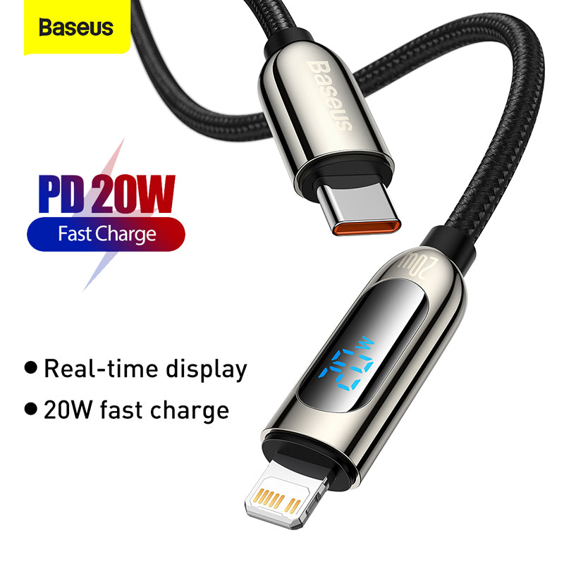 Baseus Display Fast Charging Data Cable Type C To iPhone 20W