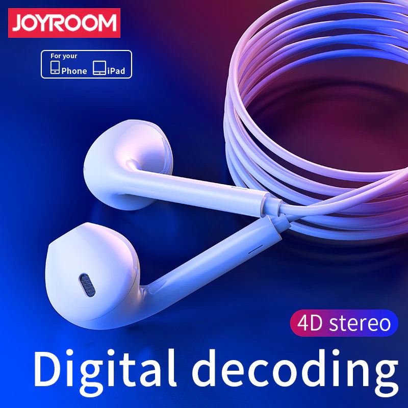 Joyroom JR-EP3 Wired In Ear Earphones with Mic Support For Iphone