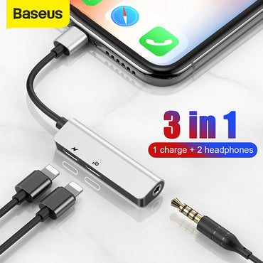Baseus Charging Adapter L52 3 In 1 iPhone 3.5mm