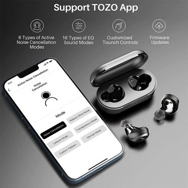 TOZO NC9 Pro V.2022 Wireless Earbuds with Hybrid Active Noise Cancelling & Bluetooth 5.3