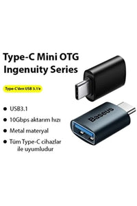 Baseus Ingenuity Series Mini OTG Adaptor Type-C to USB-A 3.1 Black