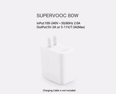 OnePlus Super vooc 80W Adapter USB A-to-C Warp Charger