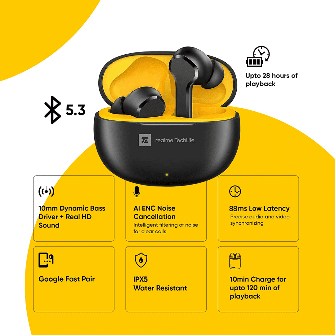 Realme Tech Life Buds T100 Black