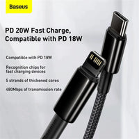 Baseus Tungsten Gold Fast Charging Data Cable Type-C to iPhone PD 20W (1M)