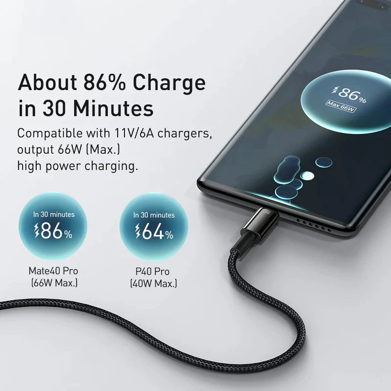 Baseus Data Cable Tungsten Gold USB to Type-C 66W
