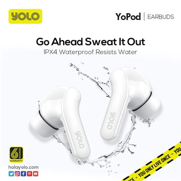 Yolo True Wireless Earbuds YoPod – Black 6Months Replacement Warranty