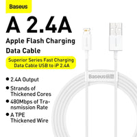 Baseus Superior Series Fast Charging Data Cable USB to iP 2.4A (2M)