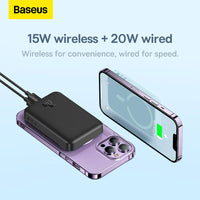 Baseus Magnetic Mini Wireless Fast Charge Power Bank 10000mAh 20W Black