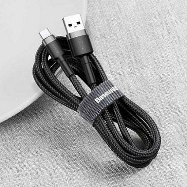 Baseus Cafule Fast Charging Cable USB To Type C 3A Gray + Black (2M)