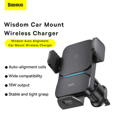 Baseus Wisdom Auto Alignment Car Mobile Holder With Wireless Charging