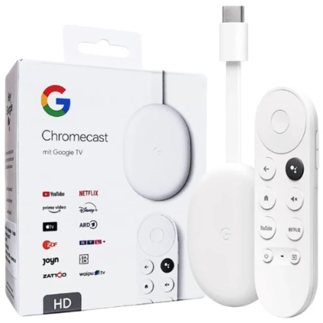 NEW Chromecast with Google TV (HD)- Streaming Stick voice Search 1080p HD -  Snow
